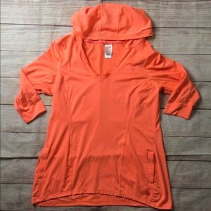 The North Face Bright Orange V-Neck Hoodie